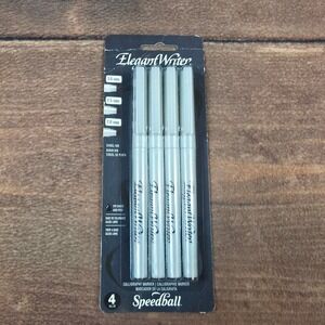 Speedball Calligraphy Markers Adult OS Black New Chisel Nib 4 Pack Assorted